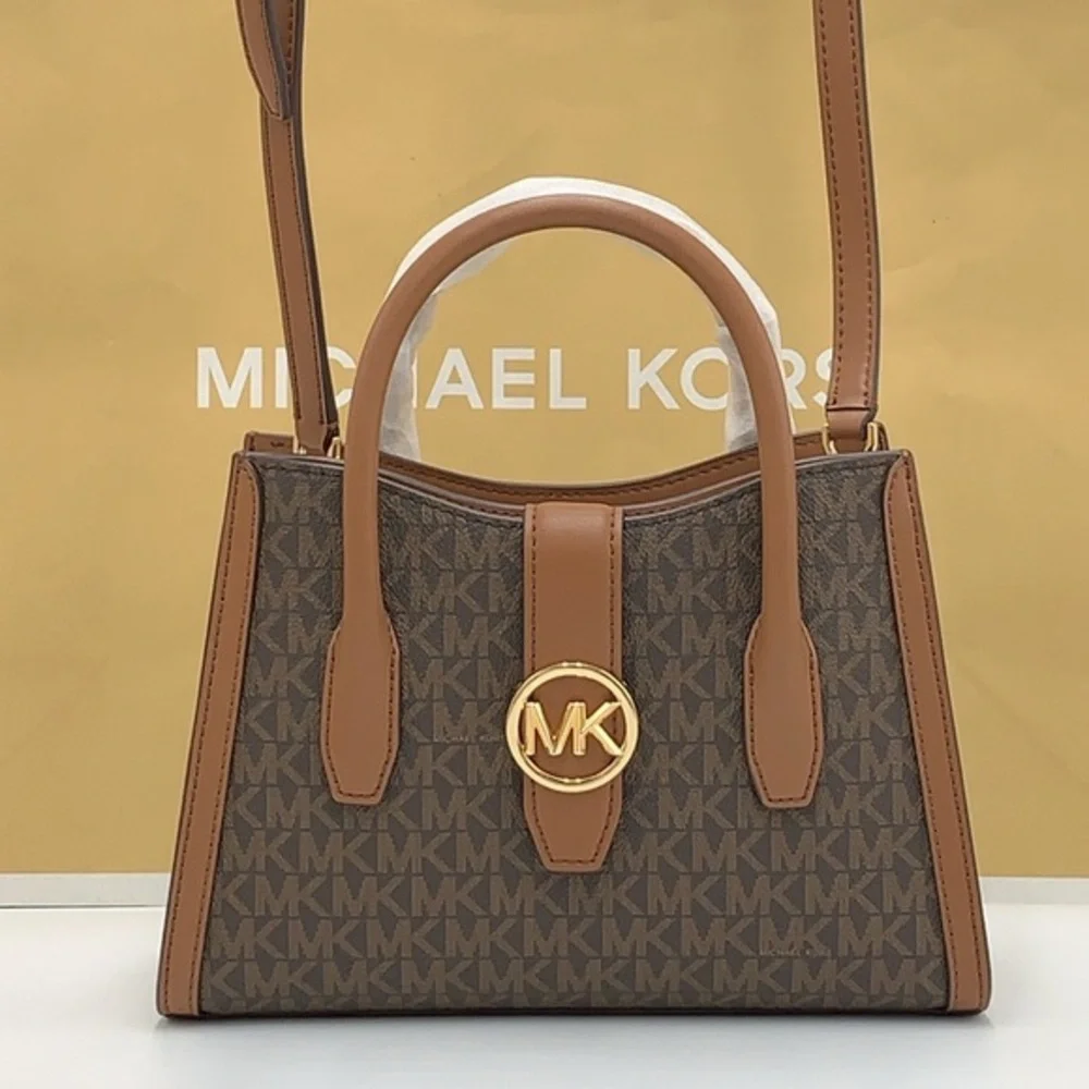 MICHAEL KORS Gabby Small Logo Satchel Crossbody COLOR BROWN NWT